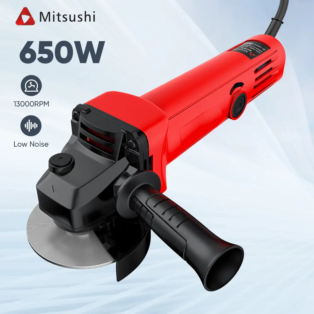 Mitsushi 650W 220V Powerful Industrial Electric Angle Grinder and Steel Grinding Disc