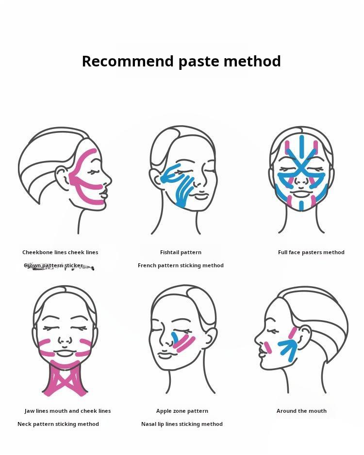 Product Introduction of สติ๊กเกอร์กล้ามเนื้อ สำหรับใบหน้าและจมูก สติ๊กเกอร์พับ สติ๊กเกอร์กล้ามเนื้อสำหรับยกกระชับผิว รวมเทปกาว เหมาะสำหรับยกกระชับนอนด้านข้าง สติ๊กเกอร์ 9