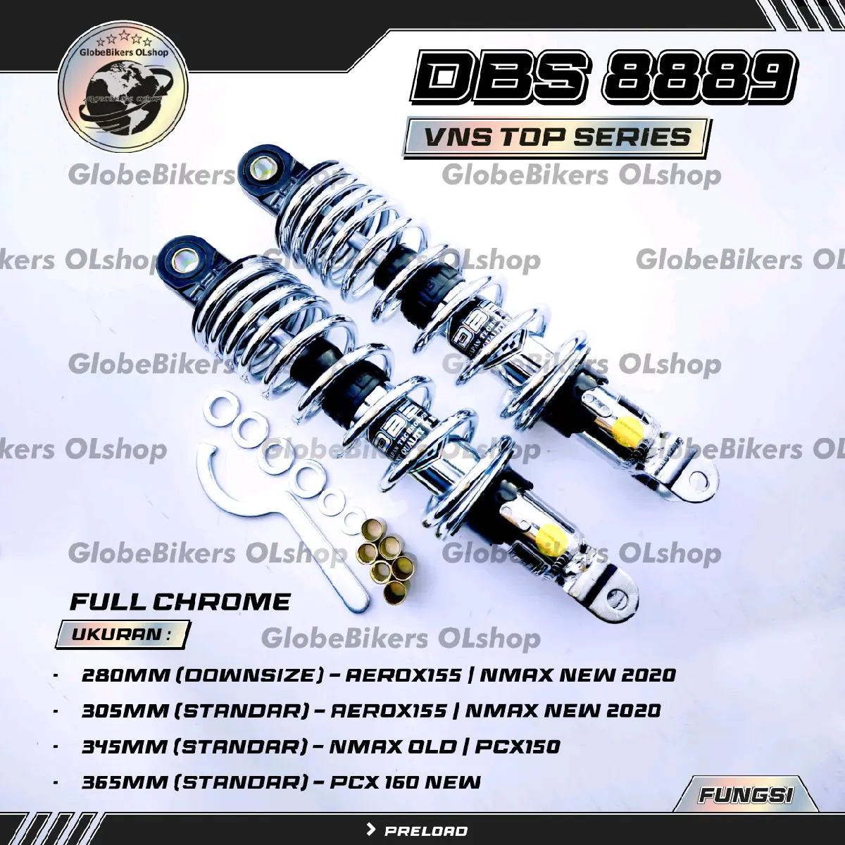 SHOCK DBS TOP UP SERIES-8889 AEROX 155 - NMAX NEW/2020 - NOUVO - NOUVO Z - NMAX OLD - PCX 150 SKOK BELAKANG SHOCKBREAKER HARGA GROSIR TERMURAH