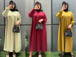 [BUNDLE 3 PCS] AMANDA MIDI DRESS CRINKLE AIRFLOW PREMIUM  Ootd Gamis Jumbo