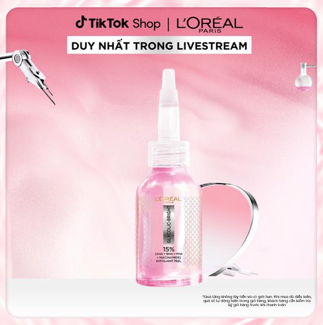 [KHÔNG QUÀ] [KOL] DƯỠNG CHẤT PEEL SÁNG DA LÀM SẠCH TẾ BÀO DA CHẾT GLYCOLIC-BRIGHT ANTI-DARK SPOT EXFOLIANT PEEL L’ORÉAL PARIS 25ML