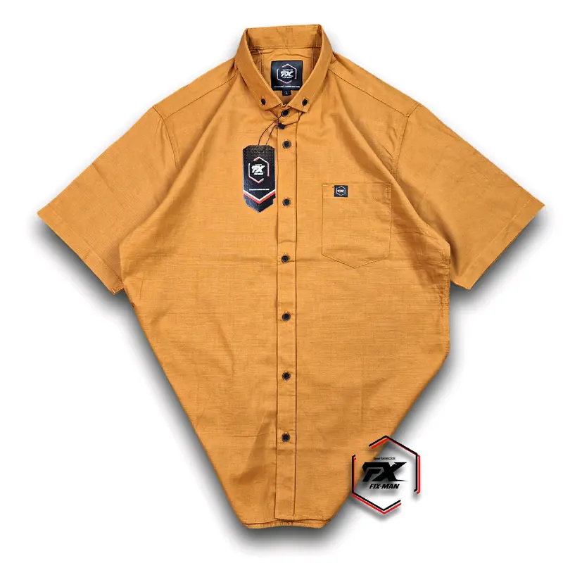 Kemeja Polos  Hitam Premium  Basic  Lengan Pendek Fix-Man  Baju  Kain  Bahan Sigaret Gread A Tebal Halus Tidak Nerawang Ready Ukuran  Standar  M Sampai XXXL  Fit Jumbo Pria 5