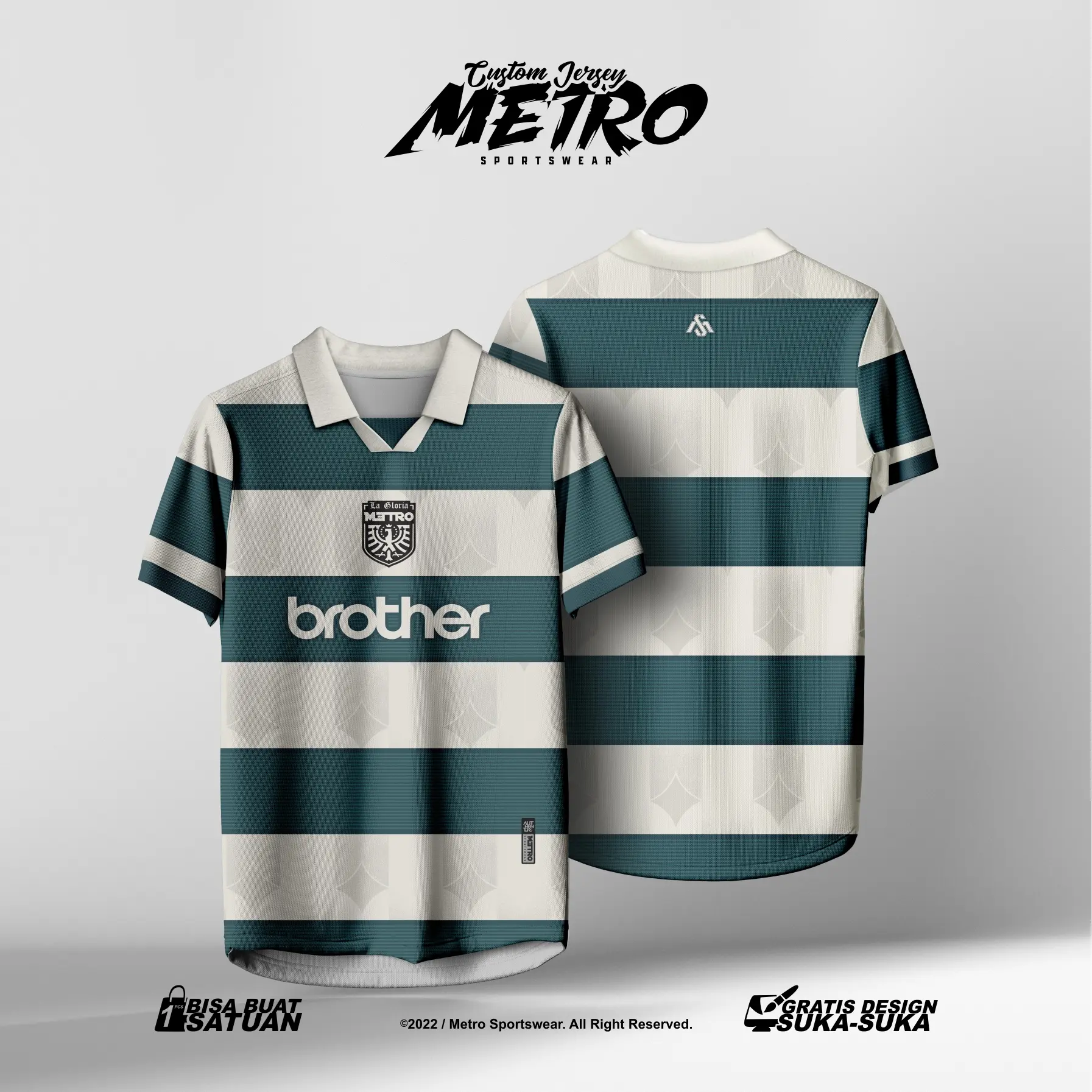Jersey Retro Custom Full Printing kaos vintage jumbo