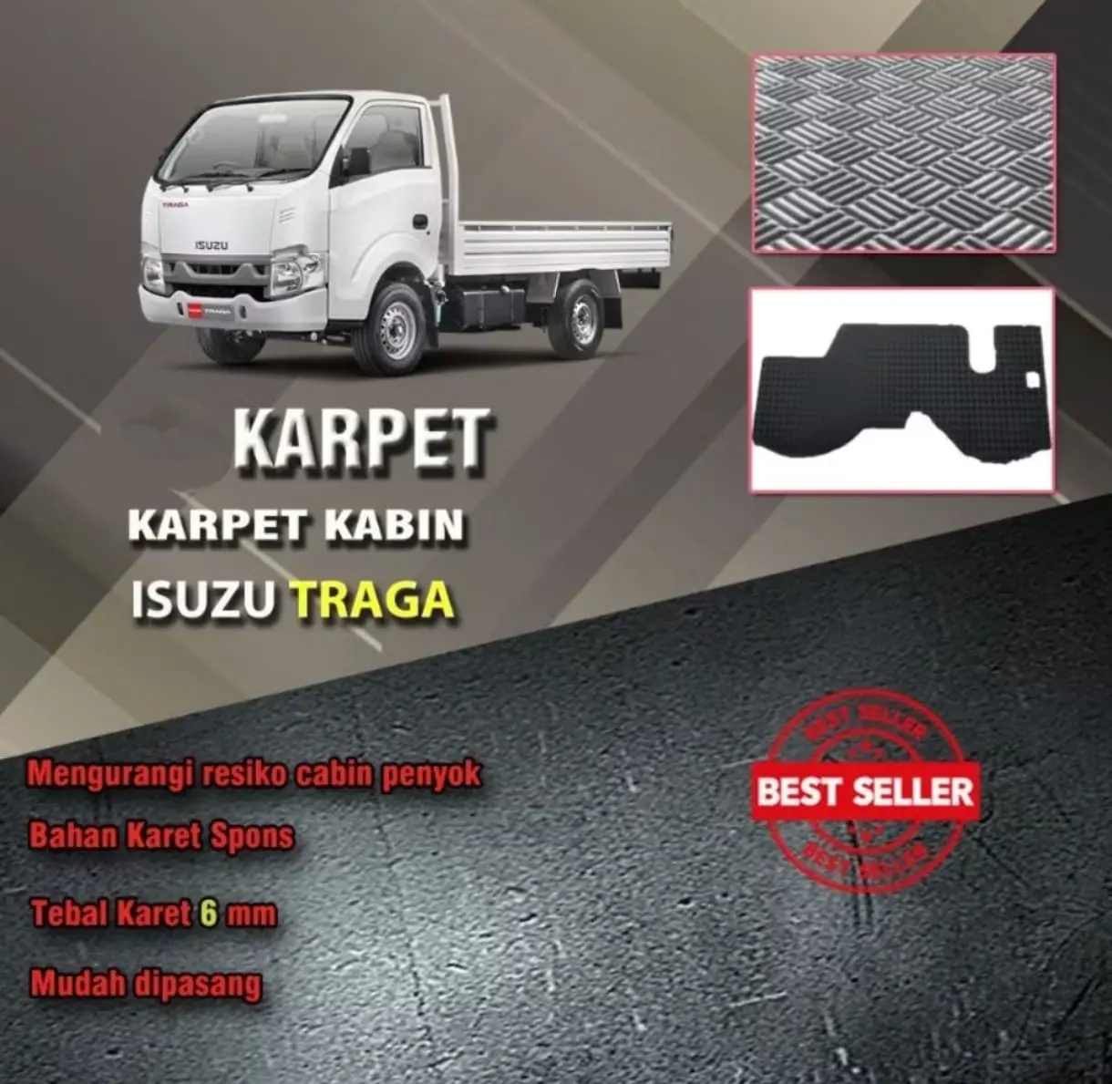 KARPET ALAS KABIN TRAGA ANTI SLIP TIDAK MENYERAP AIR Car Karet spon