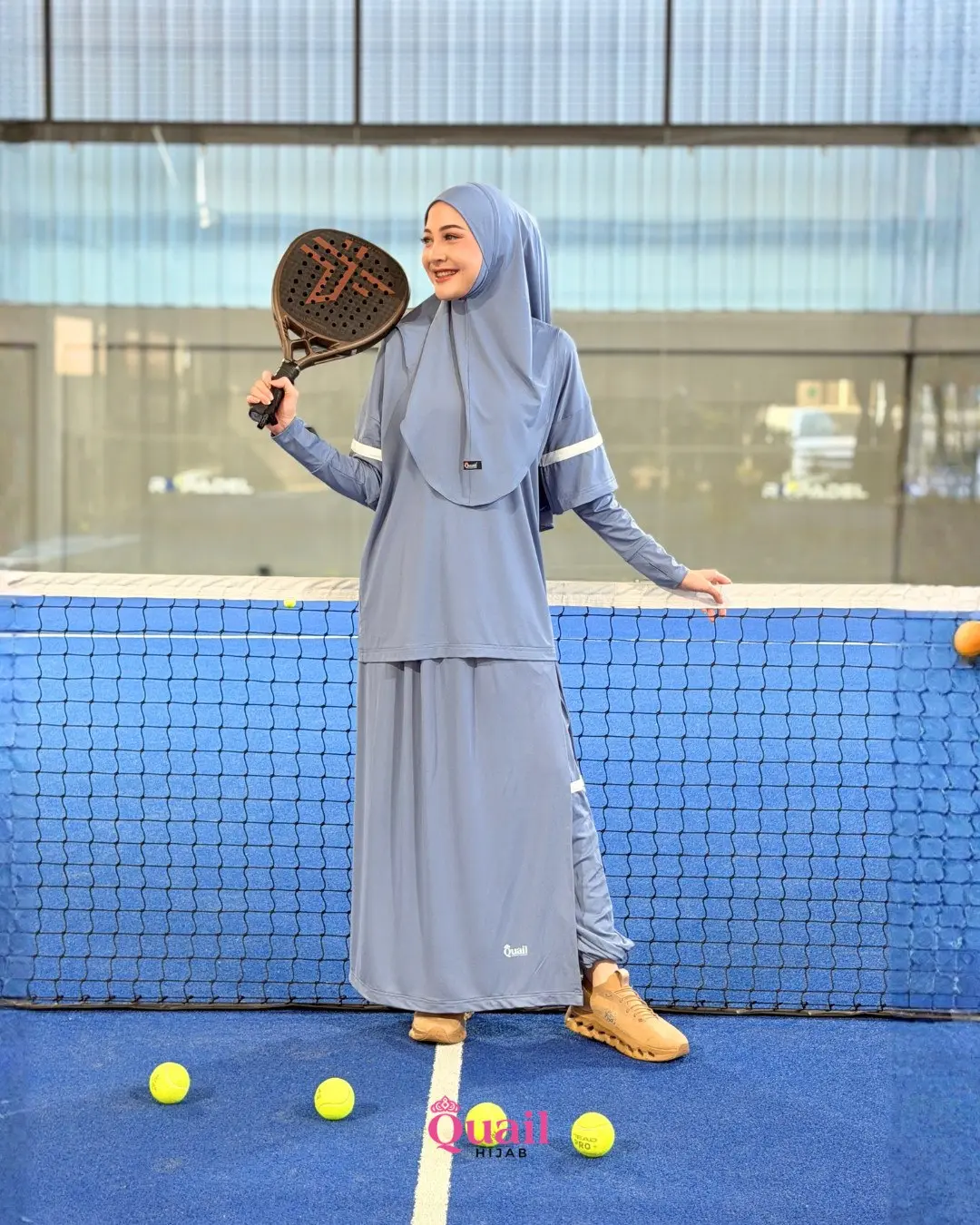 Quail Hijab - Solana One Set Sporty | Baju Olahraga Atasan dan Bawahan (BELUM KERUDUNG) | Baju dan Celana Sporty | ALL size | Jersey Premium Nyaman | Baju Olahraga Muslimah
