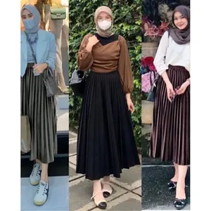 Rok Plisket Bludru Velvet 7/8 Rok Bludru Premium