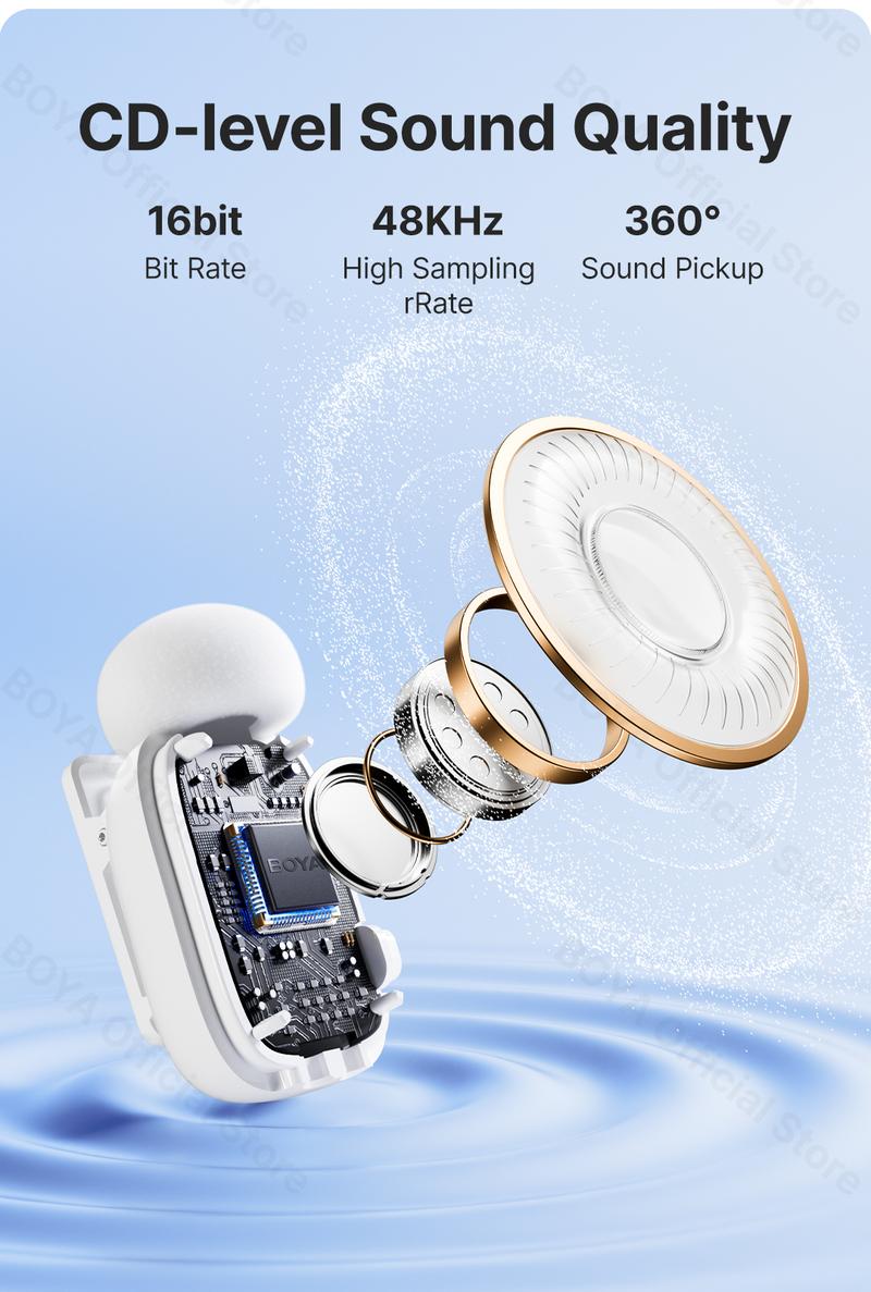 Product Introduction of Micro Đầu Ngón Tay, BOYA, Micro kẹp không dây, dành cho điện thoại di động, Phỏng Vấn Trực Tiếp, Ghi Video ngắn ngoài trời, Giảm tiếng ồn, Phiên bản Type-C và Lightning, Kích thước nhỏ 5