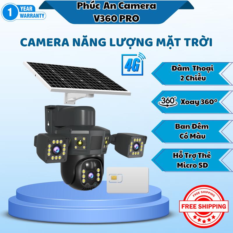 CCTV 4G 3 Mắt 3 Màn Hình Hoạt Động Camera Năng Lượng Mặt Trời Phát Hiện Chuyển Động