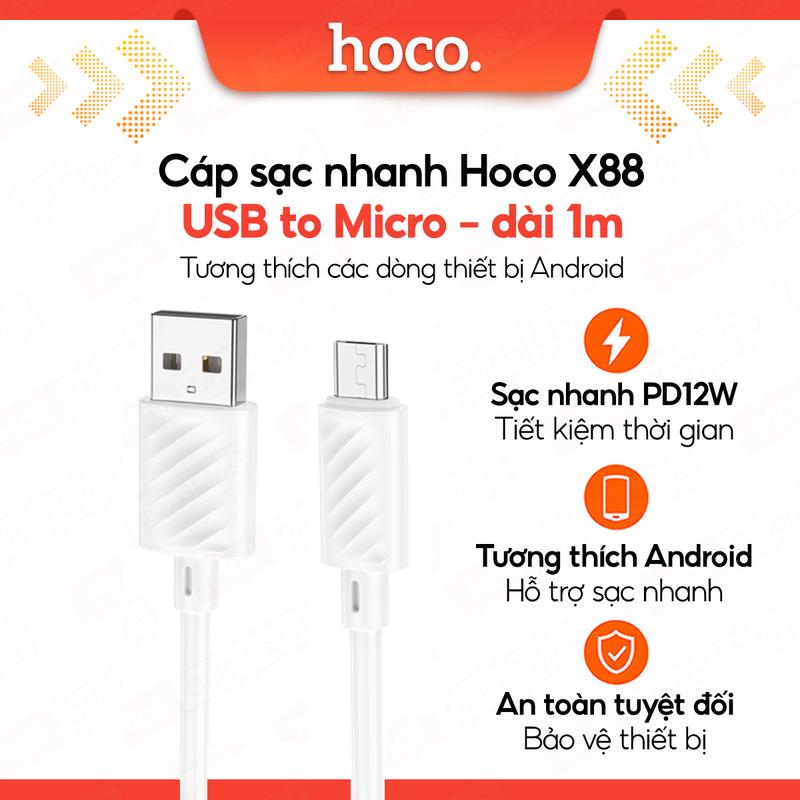 Cáp sạc Hoco X88 USB to Micro sạc nhanh đồng bộ data dài 1M