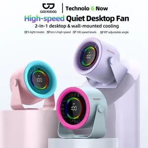 GOOJODOQ GFS008 High-speed Desktop Turbine Circulating Fan Kipas Angin Kipas Dinding Digital Display Adjustable Kipas Meja Kipas Dinding - Official