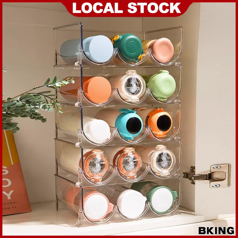 Acrylic Water Bottle Organiser Stackable Water Bottle Holder Stacker ...