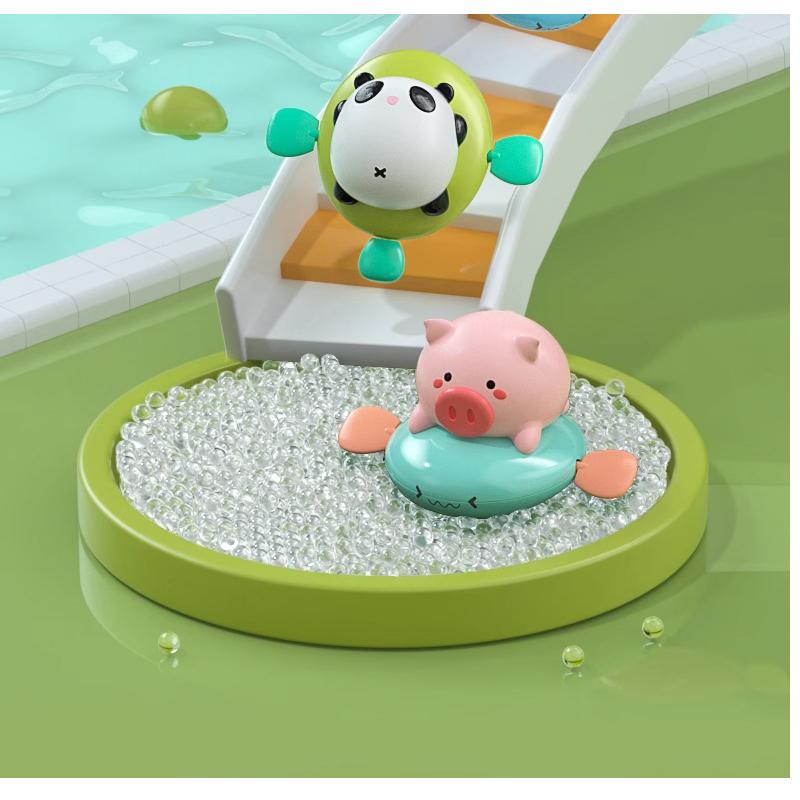 Đồ Chơi Thả Bồn Tắm Bò Lợn Chèo Thuyền Phun Nước Cho Bé, Bể Bơi, Hồ Bơi, phòng tắm- bơi trong nước Vặn Cót Cho Bé 2