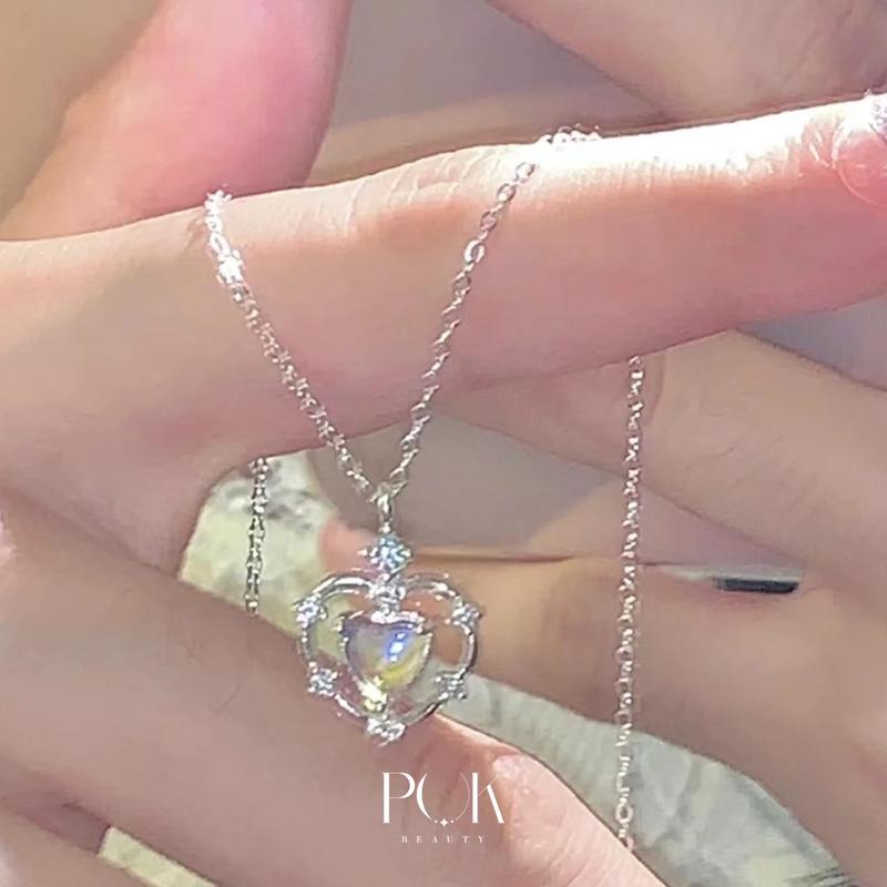 Dây chuyền nữ, vòng cổ hình trái tim ma thuật kỳ diệu, vòng cổ tình yêu đầy màu sắc dễ thương, trang sức thời trang nữ, vòng cổ thép titan không gỉ, một mảnh quà sinh nhật Chain