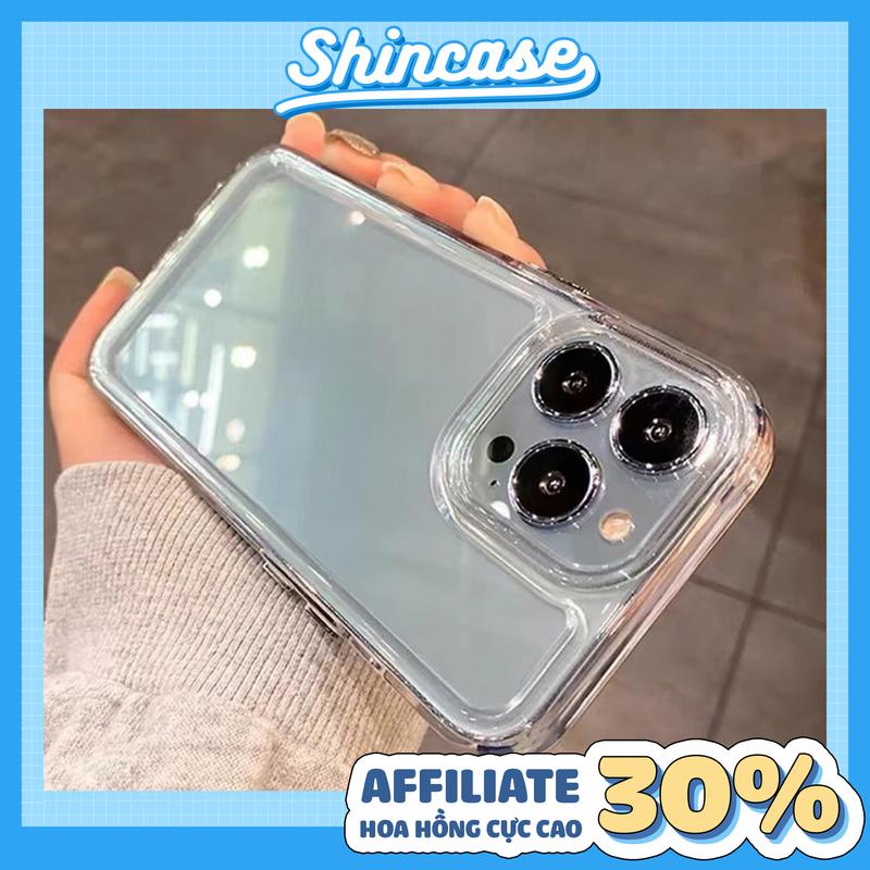  Ốp Lưng iPhone Trong Suốt Viền Thẳng Cao Cấp Chống Sốc Bảo Vệ Camera - iP 6 6s 7 8 Plus X XS XR 11 12 13 14 15 16 17 Pro Max 
