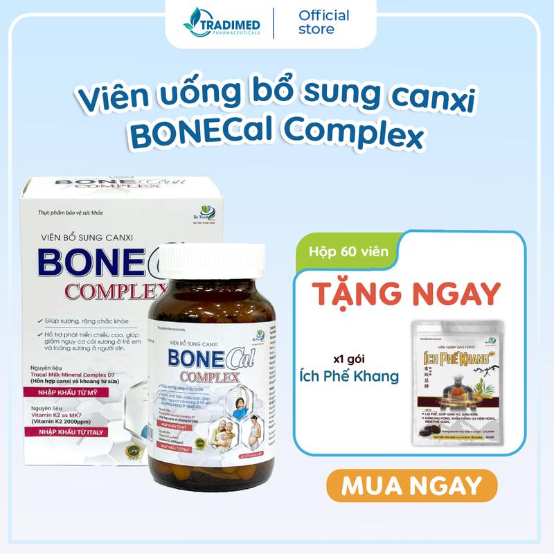 Canxi sữa hữu cơ BoneCal Complex 60 viên - Bổ sung canxi cho mẹ bầu, hỗ trợ phát triển chiều cao ở trẻ, giảm nguy cơ còi xương người lớn tuổi