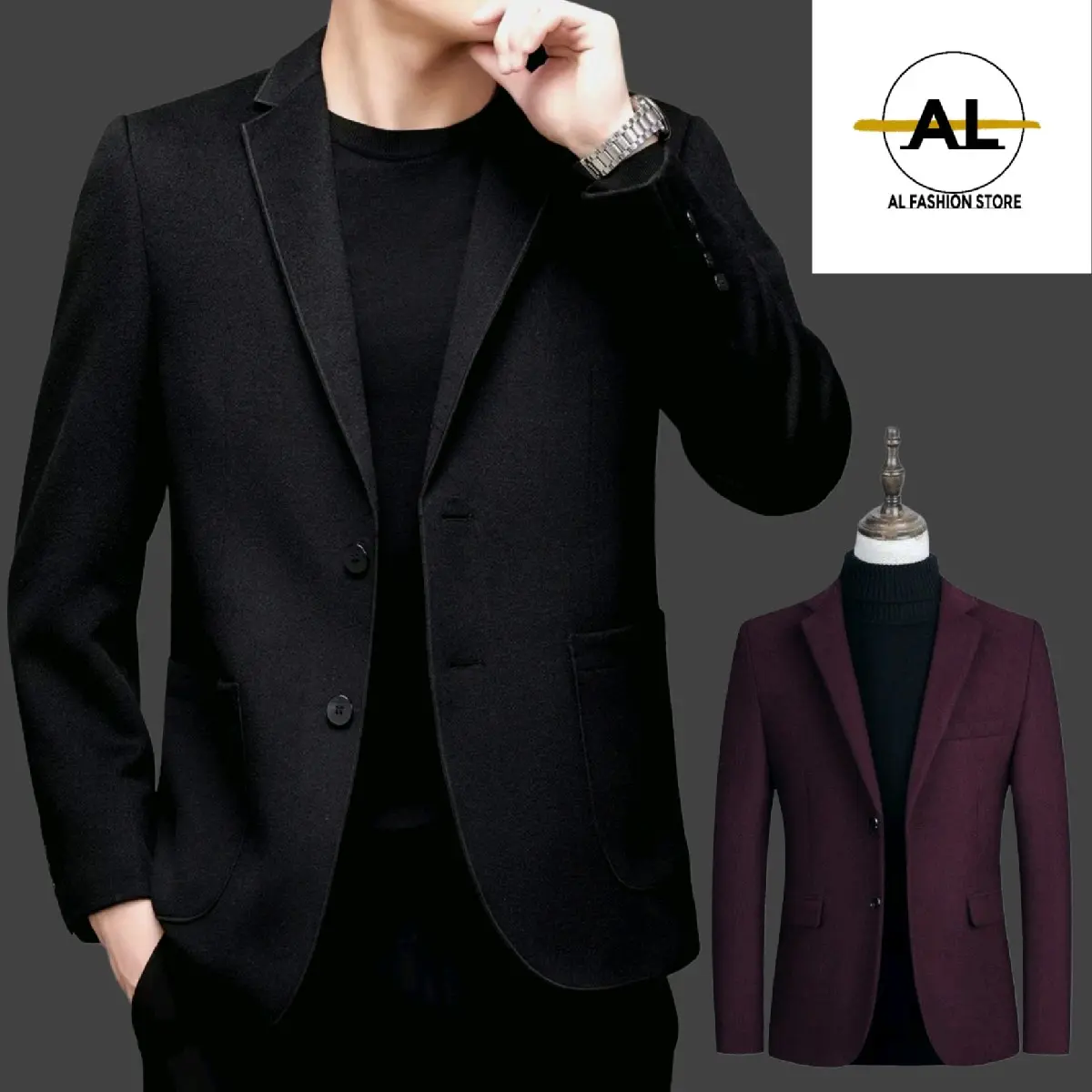 Blazer Pria Formal Semi Formal Model Dua Kancing Kekinian - Casual, Hitam Slimfit Kantor