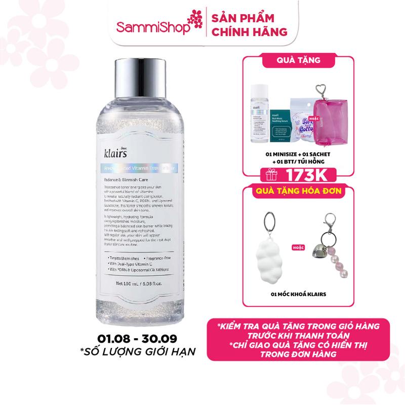 Dear, Klairs Nước hoa hồng Freshly Juiced Vitamin Essence Toner 180ml