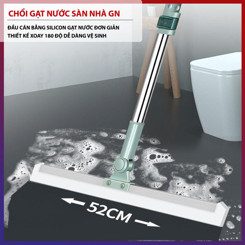  Cây Gạt Nước Sàn Nhà GN DLS Chổi Quét Nước Silicon Cán Tăng Giảm Chiều Dài Inox 