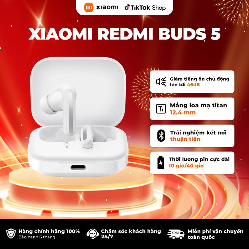 Tai Nghe Bluetooth Xiaomi Redmi Buds 5 Chống Ồn - Nghe Nhạc Cực Kỳ Sắc Nét