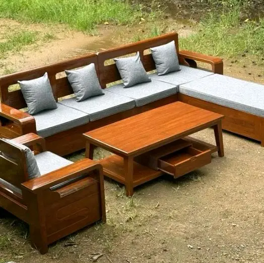 kursi sofa kayu jati perhutani 0