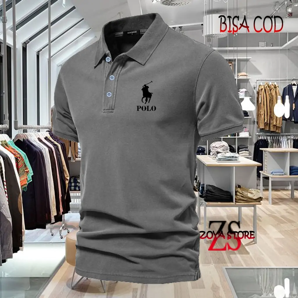 NEW COD T-shrit POLO kerah Logo Polo Text Hitam Kaos Kerah Dewasa Shirt / Kaos Wangki Pria Polo / Kaos Seragam