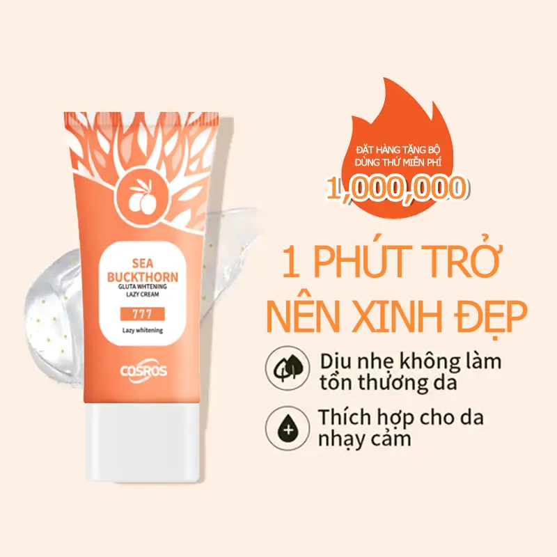 Kem da lười axit glutamic seabuckthorn , dưỡng ẩm, làm sáng, sửa chữa da hư tổn