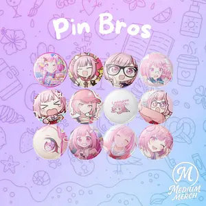 Medium - Pin Bros Bulat 44mm Motif Karakter Emu Otori Imut & Lucu - Aksesoris Tas Pakaian Plastik Clips