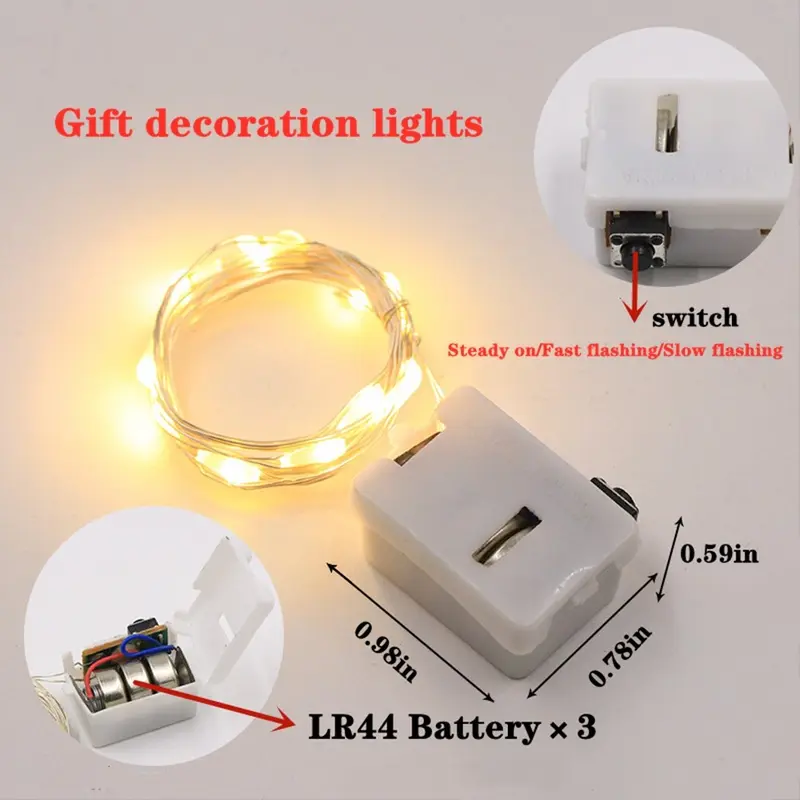 【Ready Stock】Lampu LED Kawat 2Meter / 1Meter Lampu Tumblr with 3 Baterai / Lampu Kelap Kedip Hias Kawat Bobo Balon / Kualitas Tinggi Fairy Light Led Murah 5