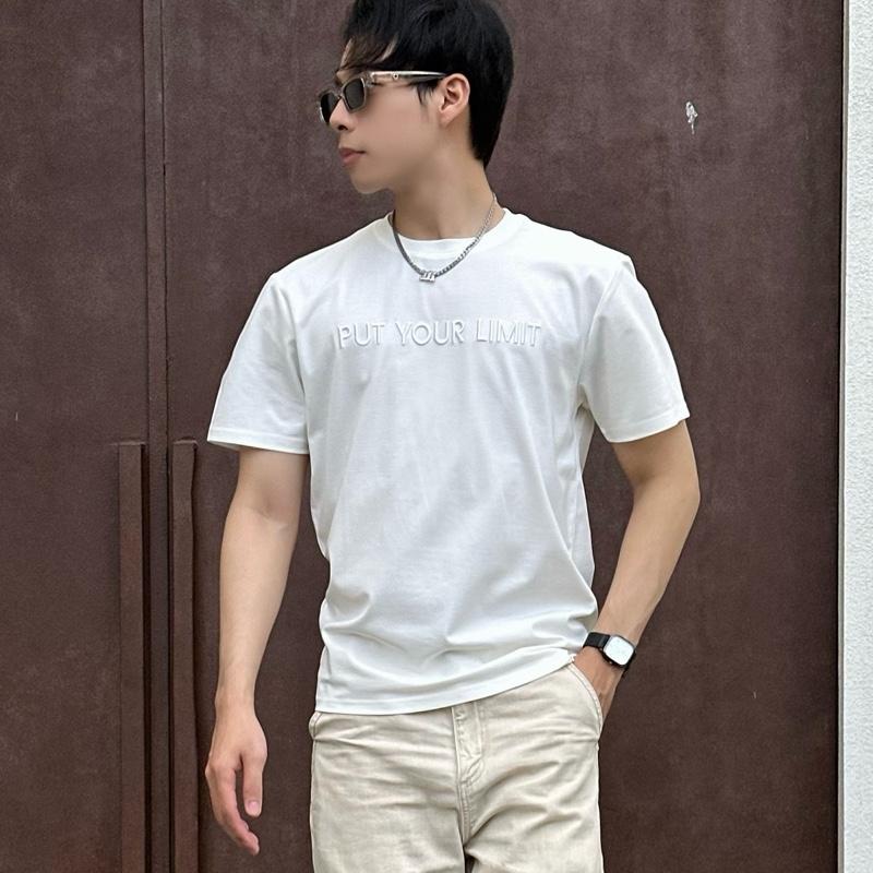 Áo Thun Tay Ngắn Cổ Tròn PUT YOUR LIMIT Chữ Thêu Màu Sắc Đơn Giản Thời Trang Cho Nam Cao Cấp Cotton Menswear - MAK Menswear