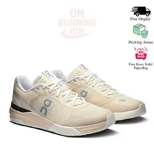 Sepatu Tenis Padel On Cloud The Roger Advantage Pro Beige Cream Black ( Bisa COD )
