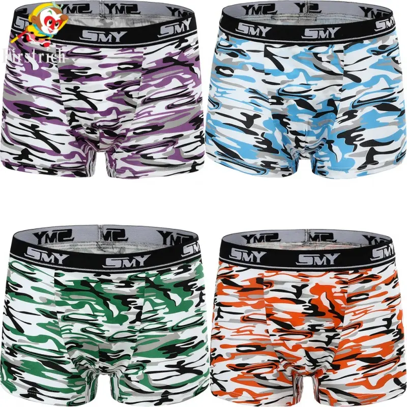Firstrich-4Pcs/Set Milk Silk Boxer Soft Breathable Men Underwear