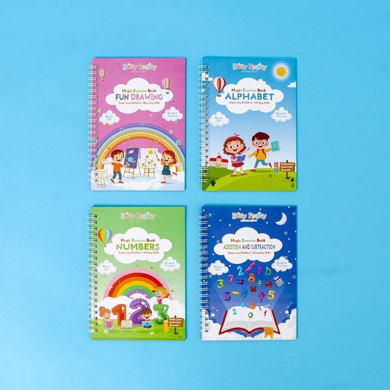 Easy Peasy - Magic Exercise Coloring Book - Buku Pintar Belajar Menulis Huruf Angka Menggambar Menghitung Versi Bahasa Inggris edukasi pulpen Stationery Tinta 1