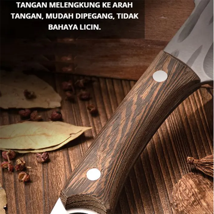 3-LAYER ANTI-RUST KNIFE/Mongolian Kitchen Knife 3 Layer Original/Japanese Knife/3 LAPISAN ANTI KARAT PISAU/Pisau Dapur Mongolia 3 Lapisan Asli/Pisau Jepang/Pisau Baja Serbaguna Jepang/Pisau Boning Profesional 5