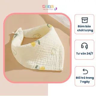 Yếm xô tam giác Organic Muslin 4 lớp cho bé - MeBe