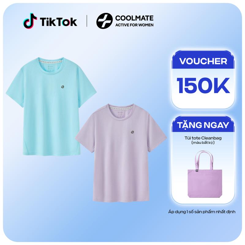 Combo 2 áo thun thể thao nữ chạy bộ tập gym Core Tee  mỏng nhẹ, thấm hút, thoáng mát, nhanh khô (NÊN MẶC KÈM BRA BÊN TRONG) - Coolmate Active For Women