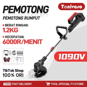 Tonivaso COD Mesin Potong Rumput Pemotong Rumput Listrik Pemangkas Rumput dengan Baterai Li-ion Rumput Pemotong Rumput Listrik Pemangkas Rumput dengan Baterai Li-ion yang Dapat Diisi UlangCopy