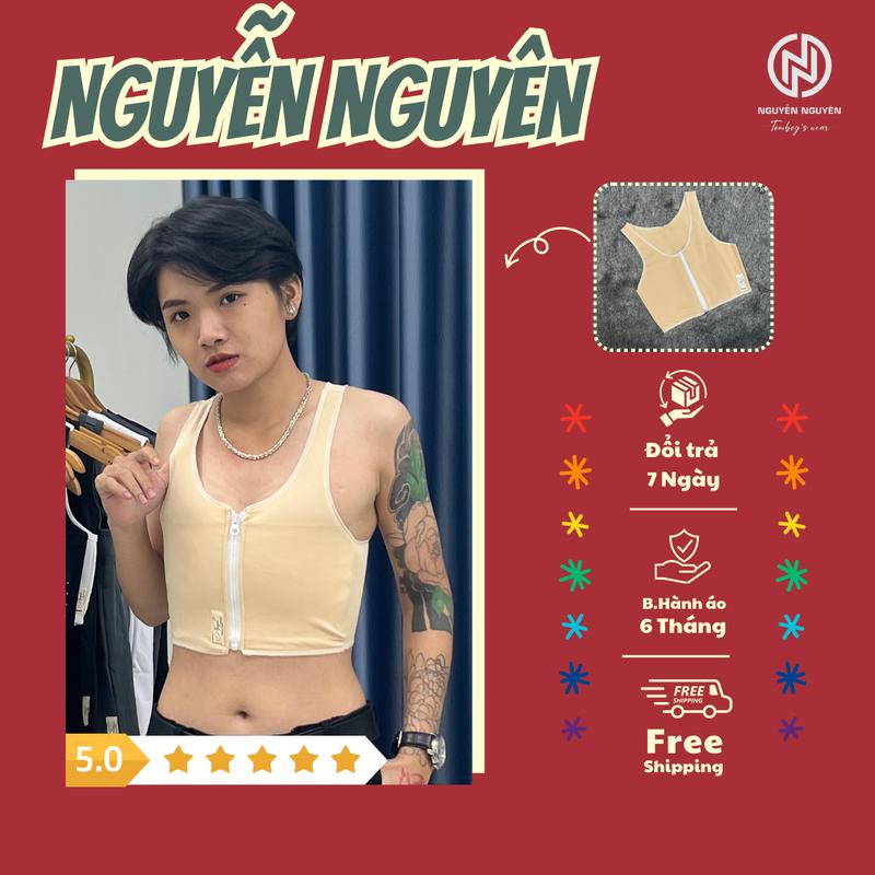 Áo Nịt Ngực Có Gen Không Viền Khoá Dây Kéo Trước Thun Thể Thao Cao Cấp Dành Cho Tomboy - SB - Trans