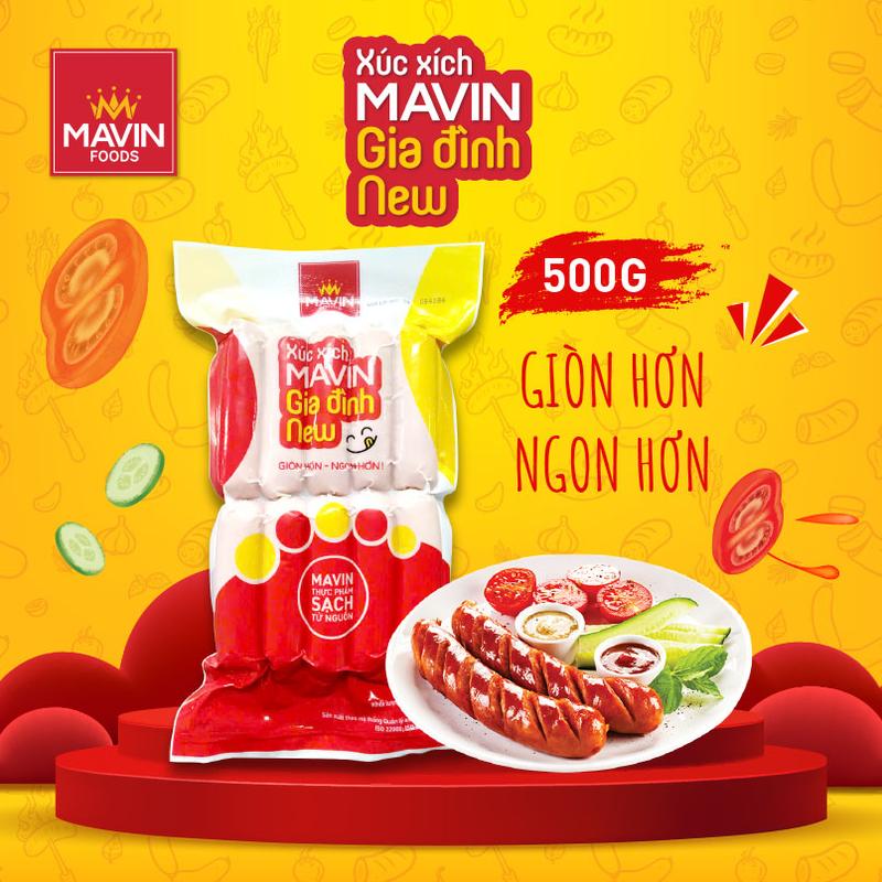 Xúc xích Gia đình New – 500g - 10 cây - giòn hơn, ngon hơn