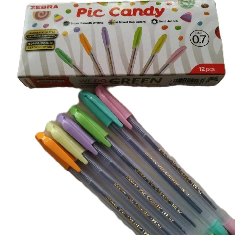 harga perPAk pulpen pic candy pulpen super smooth writing 6 mixed cap colors semi jell ink Stationery 0