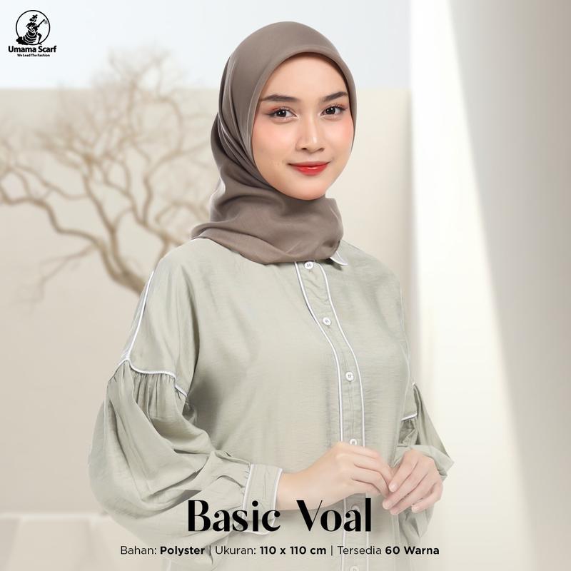 Product Introduction of Umama Basic Voal jilbab segi empat 110x110cm Hijab seragam polos bisa GROSIR katun lembut Nyaman Sekolah Muslim kerudung Square 9