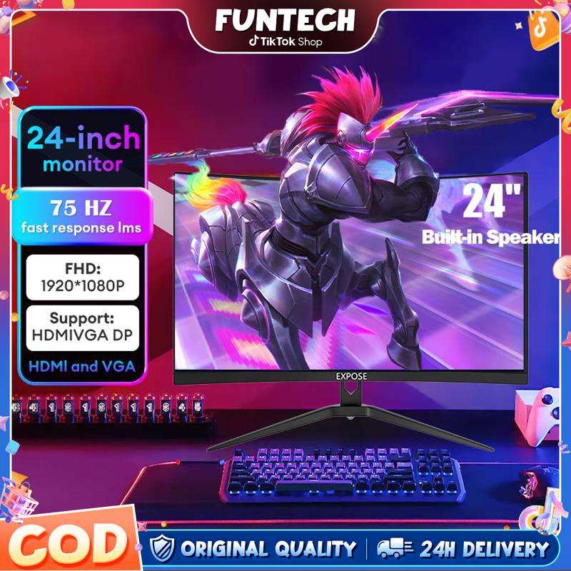 【EXPOSE】 Curved Monitor 24-Inch 75Hz Gaming Monitor 1080P IP - TikTok ...