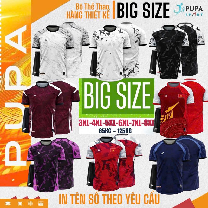 [BIG SIZE 85-125kg] Bộ Quần Áo Thể Thao - Amac Bigsize - Nhiều Mẫu , Vải Mè Cao Cấp,Cho Nam Nữ, Có In Tên