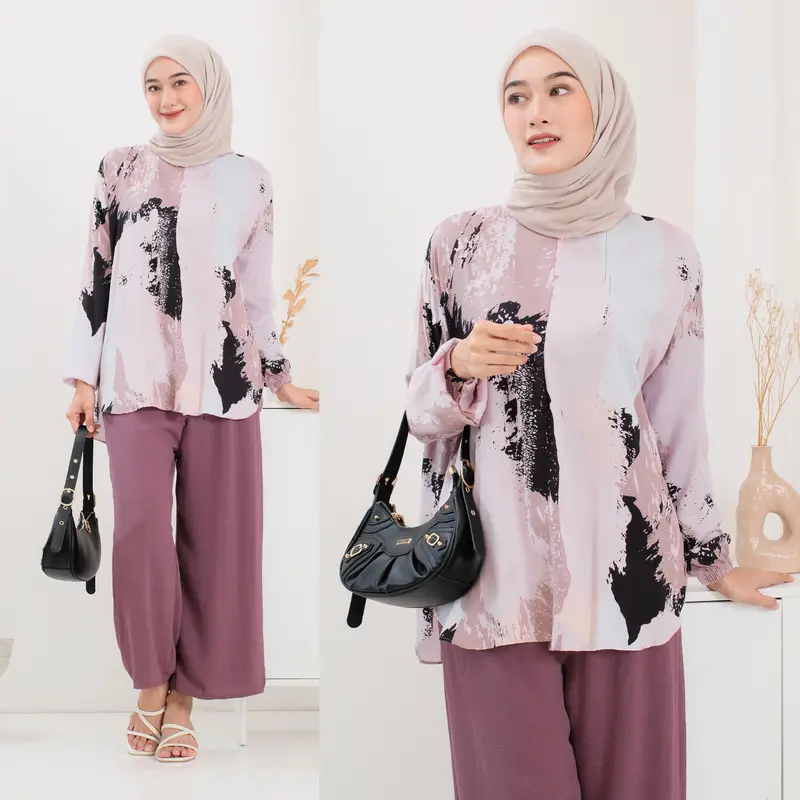 One Set Wanita Setelan Wanita Motif Mix Crinkle 3