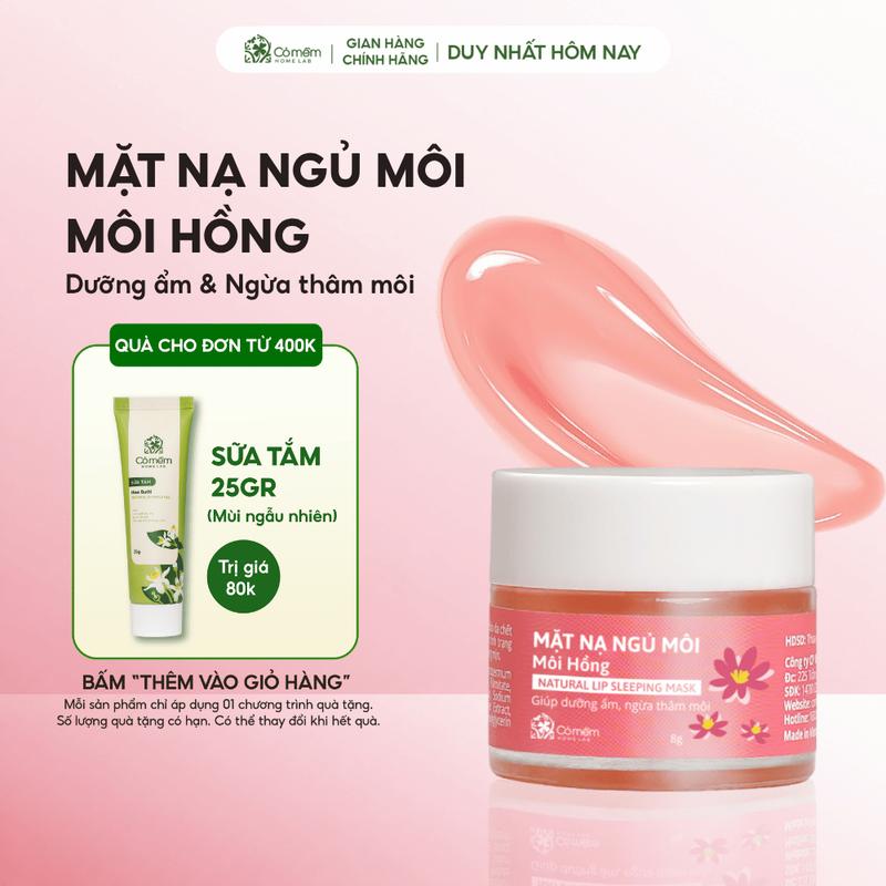 TOP Mặt Nạ Ngủ Môi Hồng Ủ Dưỡng Ẩm Giúp Cải Thiện Thâm Nẻ Cỏ Mềm 8g