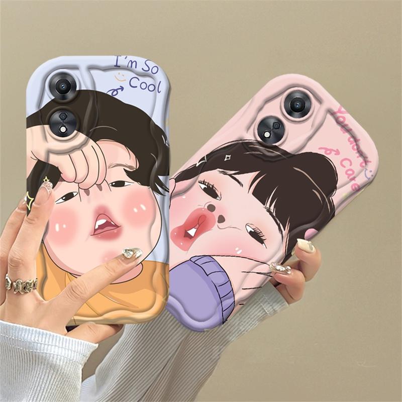 Vỏ hp cho Oppo A18 A38 A78 A58 4G A17 A17k A16 A5s A12 A9 A3S A54 A1K A7 A77s A57 A92 A31 A53 Reno 8T 5F Fat Boys and Girls TPU Ốp Điện Thoại Phụ Kiện loppopno1