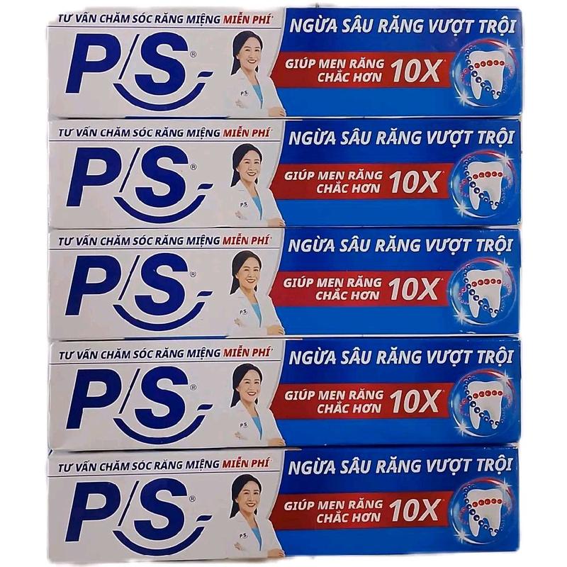 [Combo 10 Tuýp 180g] Kem Đánh Răng P/S Ngừa Sâu Răng Vượt Trội - Giúp Men Răng Chắc Hơn 10X - Tuýp 180g