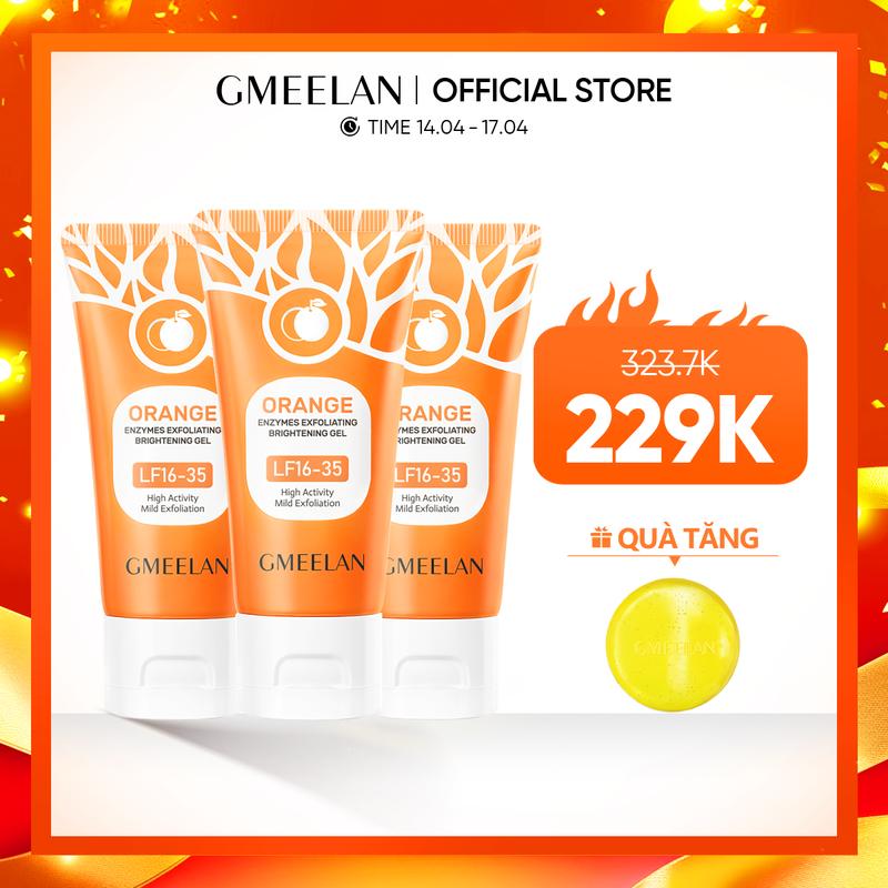 【L 3PCS GMEELAN ORANGE EXFOLIATING Gel Tẩy Tế Bào Chết 50g*3