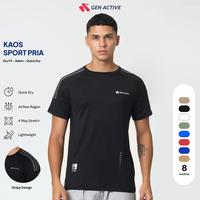 Gambar Kaos Olahraga Pria Dry Fit Gen Active - Baju Sport Lari Gym Fitness Voli Lengan Raglan Adem - Hitam, S dari GEN ACTIVE Kota Administrasi Jakarta Selatan 1 Tokopedia