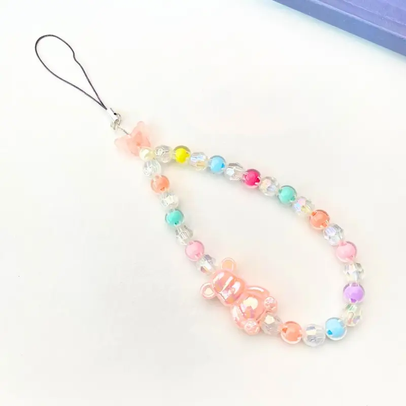 Gantungan HP bracelet gelang / Lanyard HP estetik / Phone Strap Beads / Tali HP / Strap HP Blackpink / Gantungan KameraLanyard Manik Hitam Ponsel Telepon 5