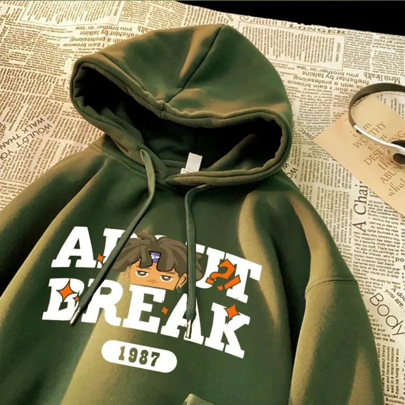 S-6XL Hoodie Pria Wanita Bigsize Sweater Oversize  Korean Style Jumbo Harajuku Style Unisex Zipper Fleece Distro Tebal Crewneck jaket murah bomber vintage Logo Panjang Topi Keren Lembut Nyaman motor sporty premium 4
